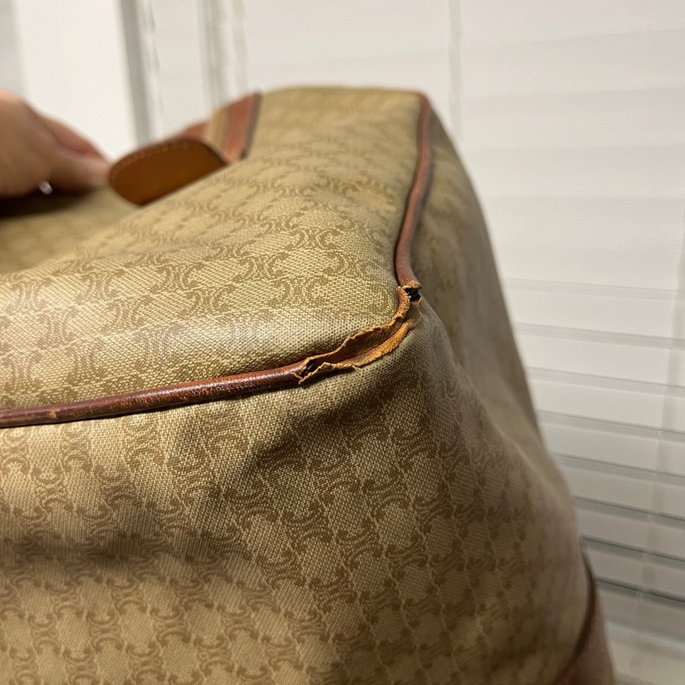 Celine Tan and Brown Duffel Bag, GUC, unisex bag, check pics for rubbed, 19x12” - Picture 4 of 16